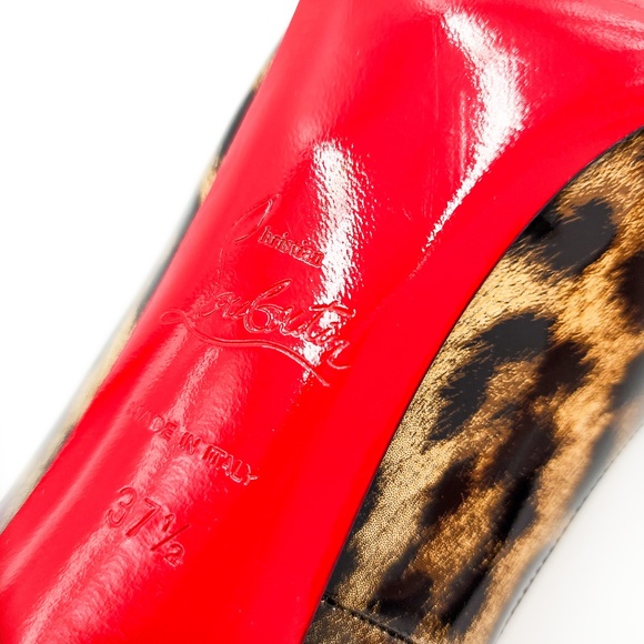 Christian Louboutin Patent Leather Black Ombre Leopard Print Heels Pumps EU 37.5 - Picture 8 of 10